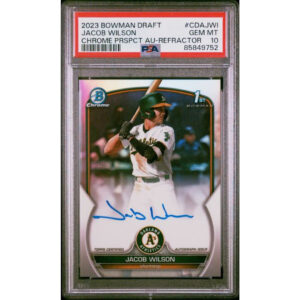 2023 Bowman Draft Jacob Wilson 1st Chrome Auto Refractor /499 PSA 10