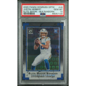 2020 Panini Donruss Optic Elite Series Justin Herbert Black Pandora RC /25