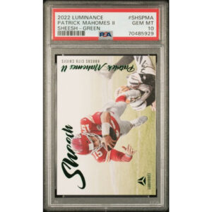 2022 Panini Luminance Sheesh Green /10 Patrick Mahomes II PSA 10