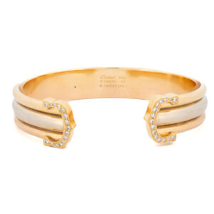 Cartier Tri-Tone Demi-Parure, 'C de Cartier' Diamond Bracelet