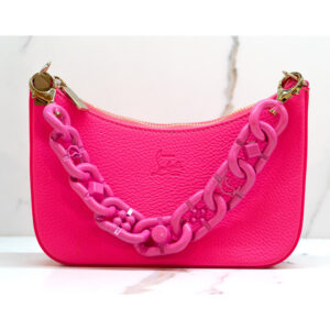 Christian Louboutin Pink Leather Loubila Clutch