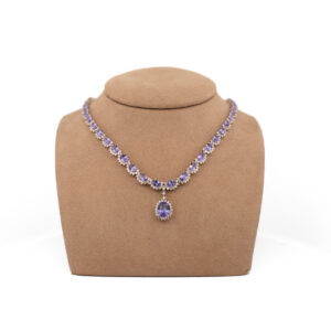 Women's 14K Michael Christoff 6.80ct Diamond & Tanzanite Dangle Necklace 476