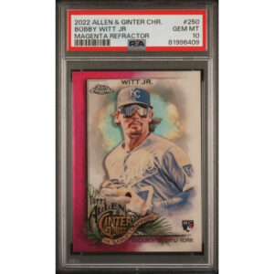 2022 Allen & Ginter CHR. Bobby Witt JR. MAGENTA REFRACTOR PSA 10