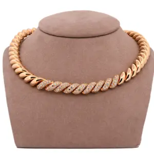 18k Yellow Gold 4.73 Ct Diamond San Marco Link Collar Necklace