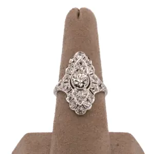 Jacob L. Brandt Art Deco Diamond and Platinum Ring