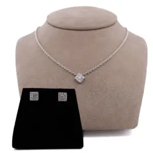 18kt White Gold Philippe Charriol "Alor" Diamond Stud Earrings & Necklace Set