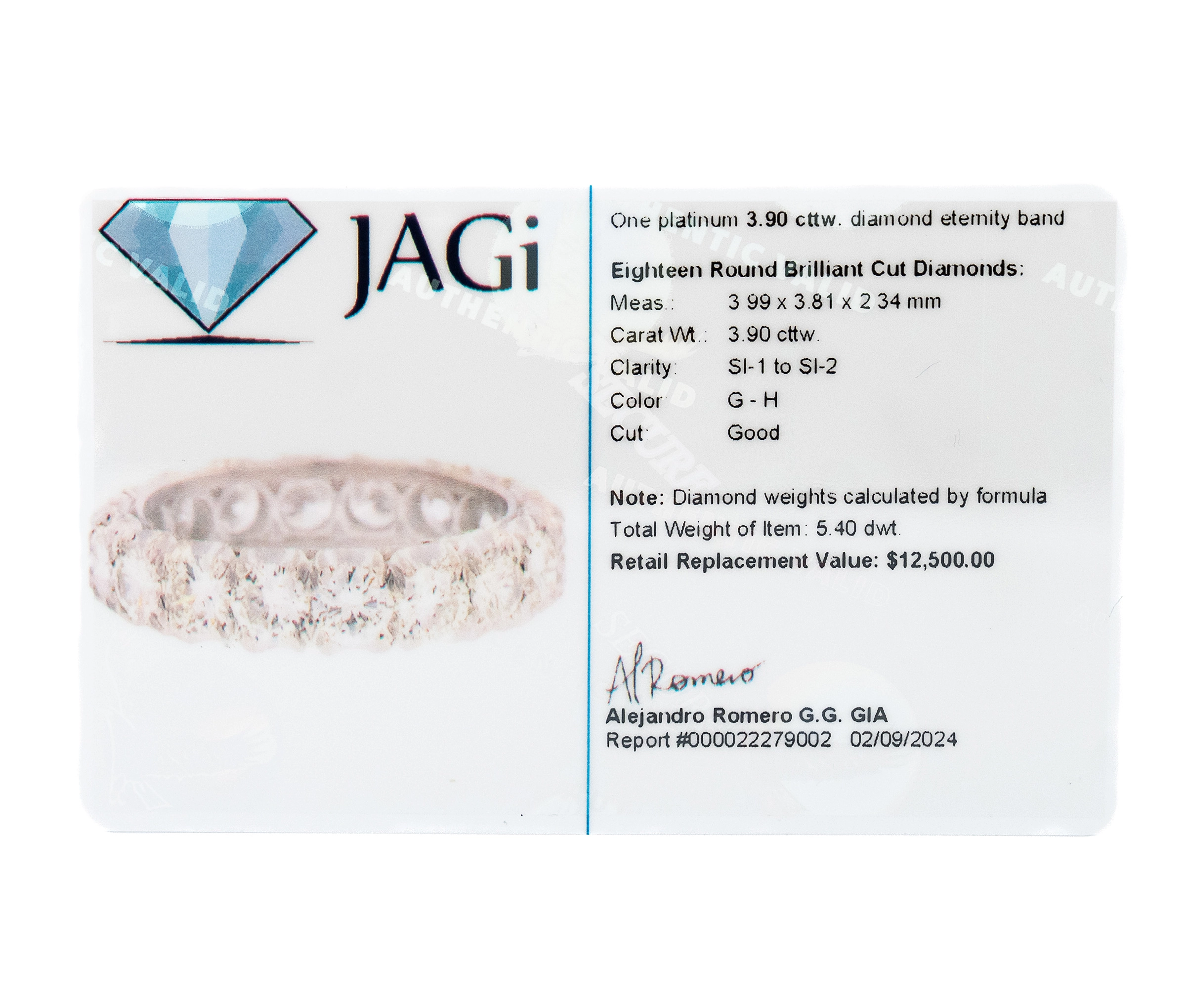 Platinum Diamond Eternity Band – 3.90 CTW Round Brilliant Diamonds - Image 4