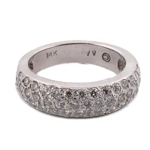14K White Gold .43ct Diamond Band