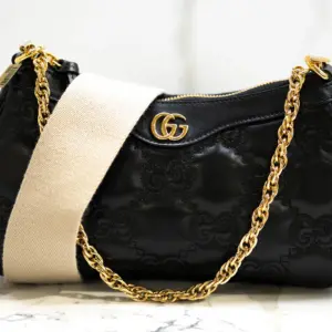 Gucci Black GG Leather Matelasse Small Shoulder Bag