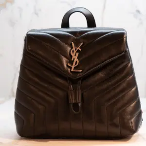 Saint Laurent Small Black Chevron LouLou Backpack