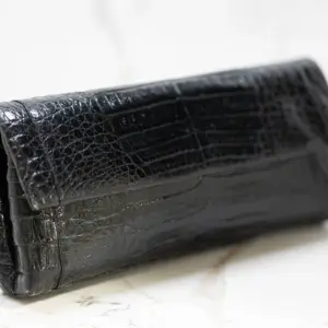 Nancy Gonzalez Black Crocodile Evening Clutch