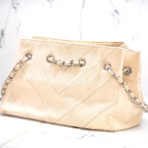 Chanel Vintage Canvas Chevron Accordion Tote
