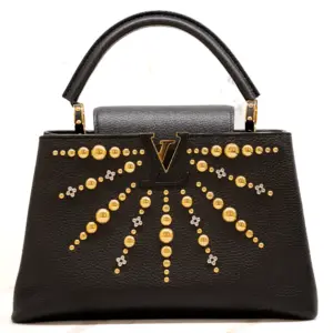 Louis Vuitton Black Leather Capucines PM