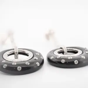 Eli Frei 18K & Black Onyx 1.40ct Diamond Dangle Earrings