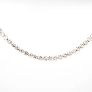 18K White Gold Tennis Necklace 7.75 Cts