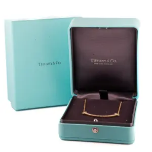 18k Rose Gold Tiffany and Co T Smile Diamond Necklace