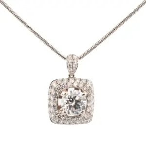 18K & Platinum Diamond Pendant Necklace