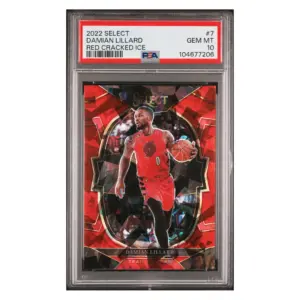 2022 Panini Prizm Select Damian Lillard Red Cracked Ice PSA 10