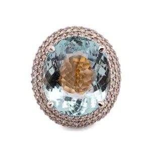 Gemstone 18K 25.32ct CTW Oval Aquamarines