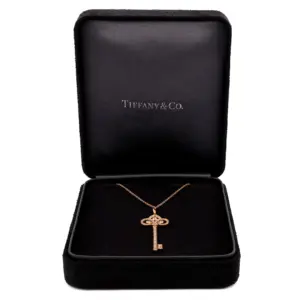 Tiffany & Co. 18k Diamond Fleur de Lis Pendant Necklace