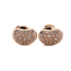 Tiffany & Co. 18k Rose Gold Diamond Bean Earrings by Elsa Peretti