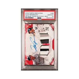 Alex Rodriguez 2018 Topps Diamond Icons SP Dual Team Auto Red /5 PSA 10