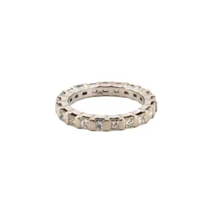 14K White Gold Princess Cut Diamond Eternity Ring – 1.27 CTW