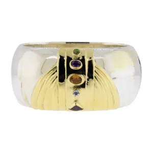Sterling Silver and 18K Yellow Gold  La Nouvelle Bague Multi Gem Bracelet