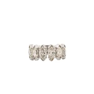 14K White Gold 3.05 cttw Marquise Diamond Half Eternity Band