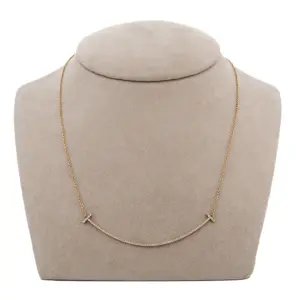 Tiffany & Co 18K .90 cttw. Diamond Smile Necklace