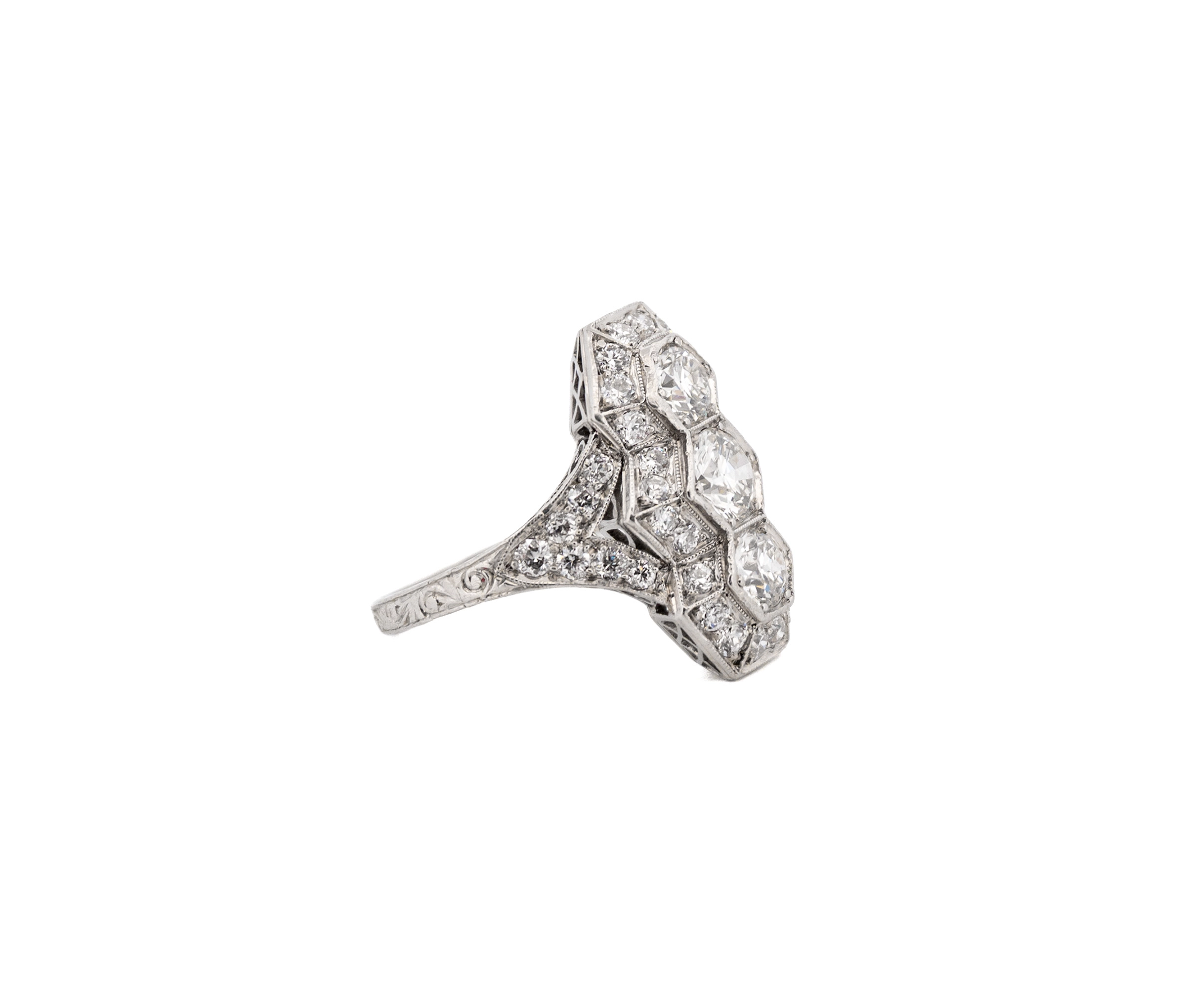 Antique Platinum 2.20 cttw. Diamond Ring - Image 2