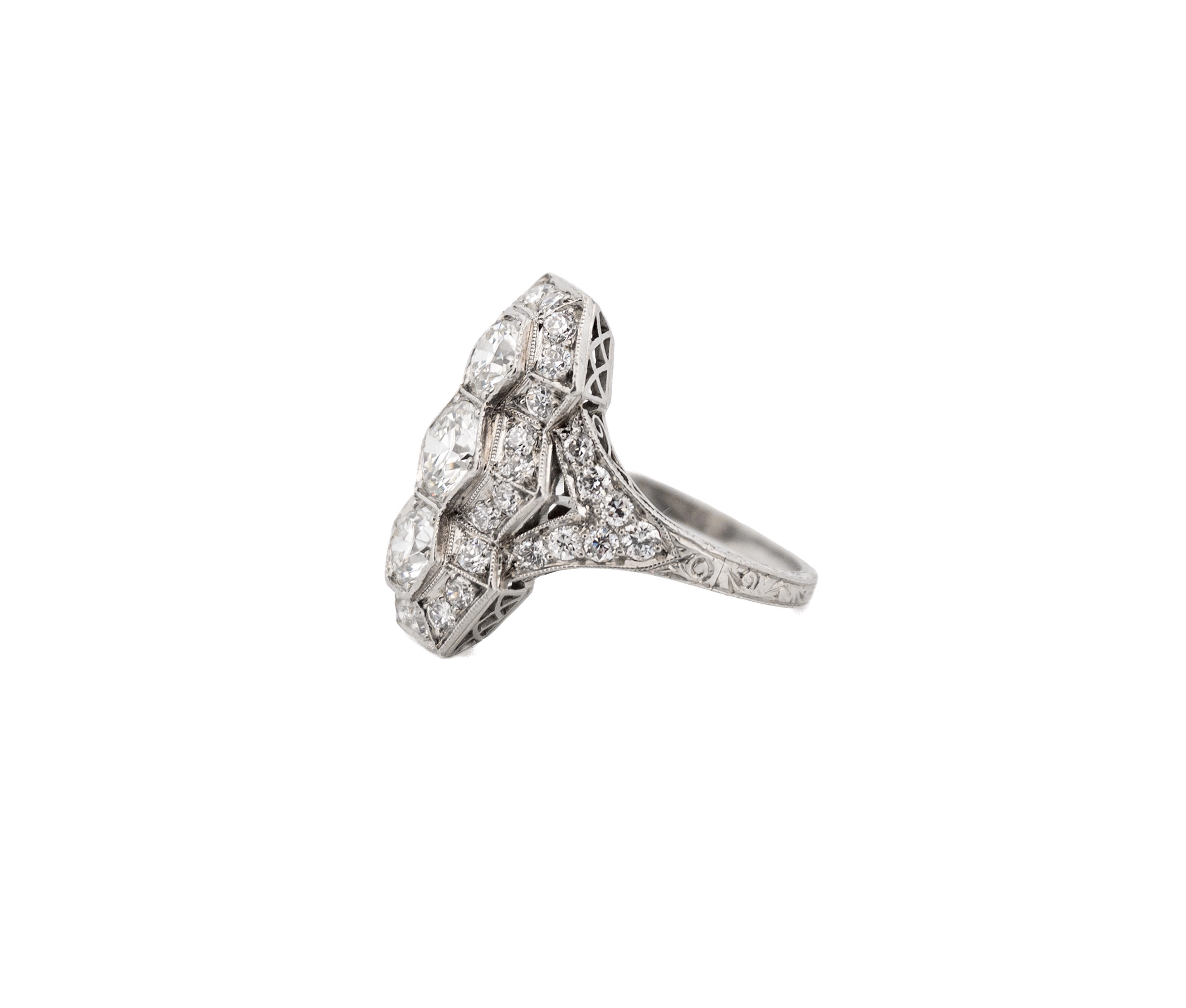 Antique Platinum 2.20 cttw. Diamond Ring - Image 3