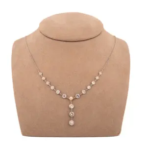 Platinum and Gold 3.2cttw. Diamonds by the Yard Necklace