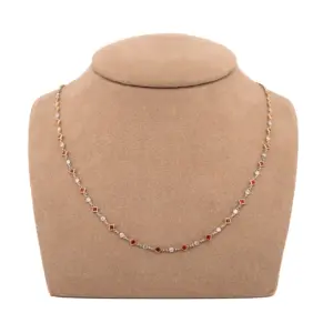Platinum Ruby and Diamond by the Yard Necklace