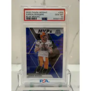 2020 Panini Mosaic Aaron Rodgers Blue Mosaic PSA 10