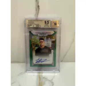 2019 Panini Prizm Draft Picks Jasson Dominguez Prizm Green Autograph
