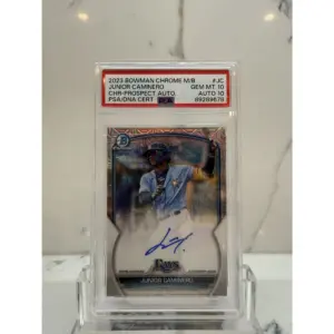 2023 Bowman Chrome Mega Box Junior Caminero Mojo Refractor PSA 10 Auto 10