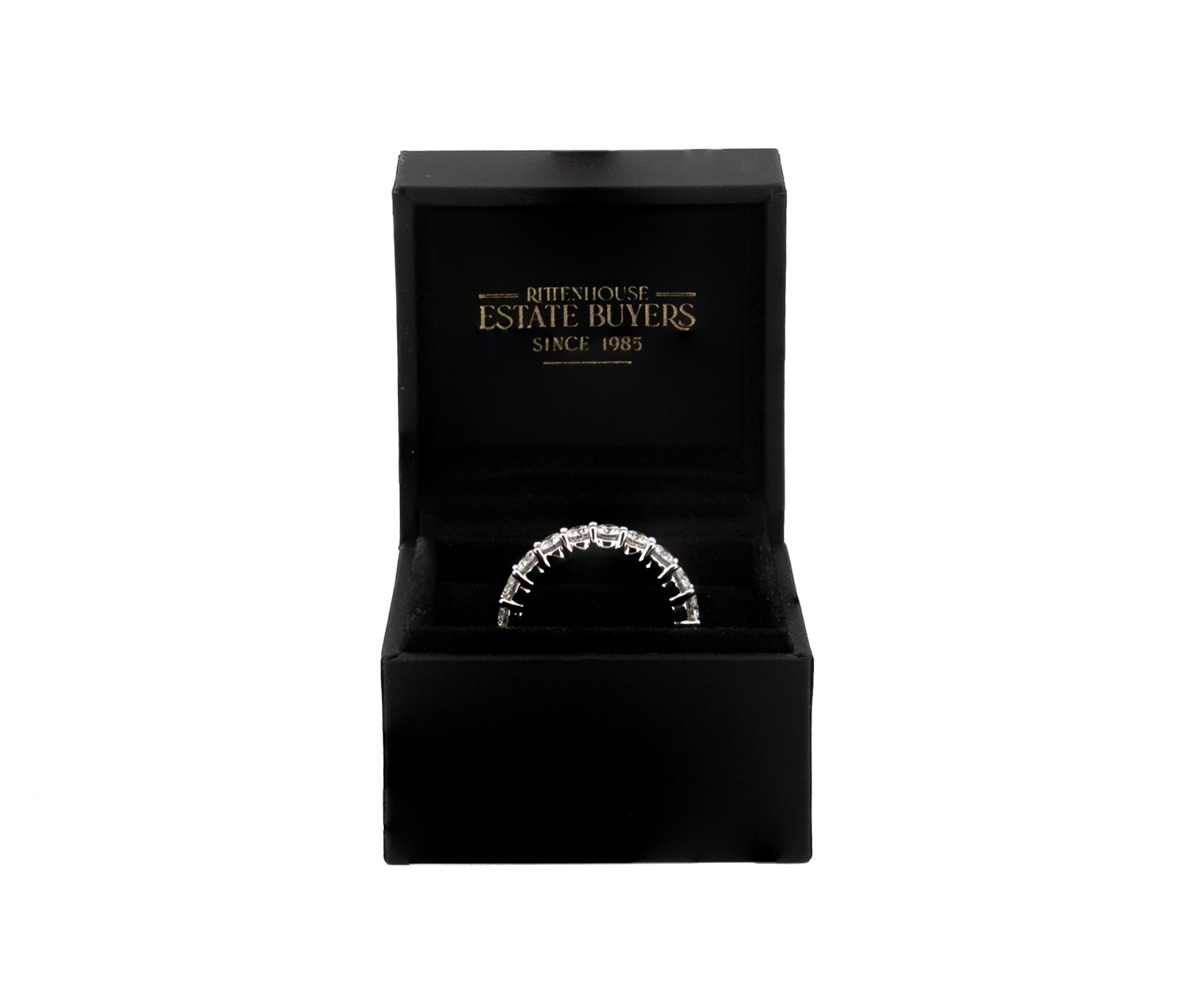 14KT White Gold 3.18 CTTW Lab Grown Diamond Eternity Band Ring - Image 4