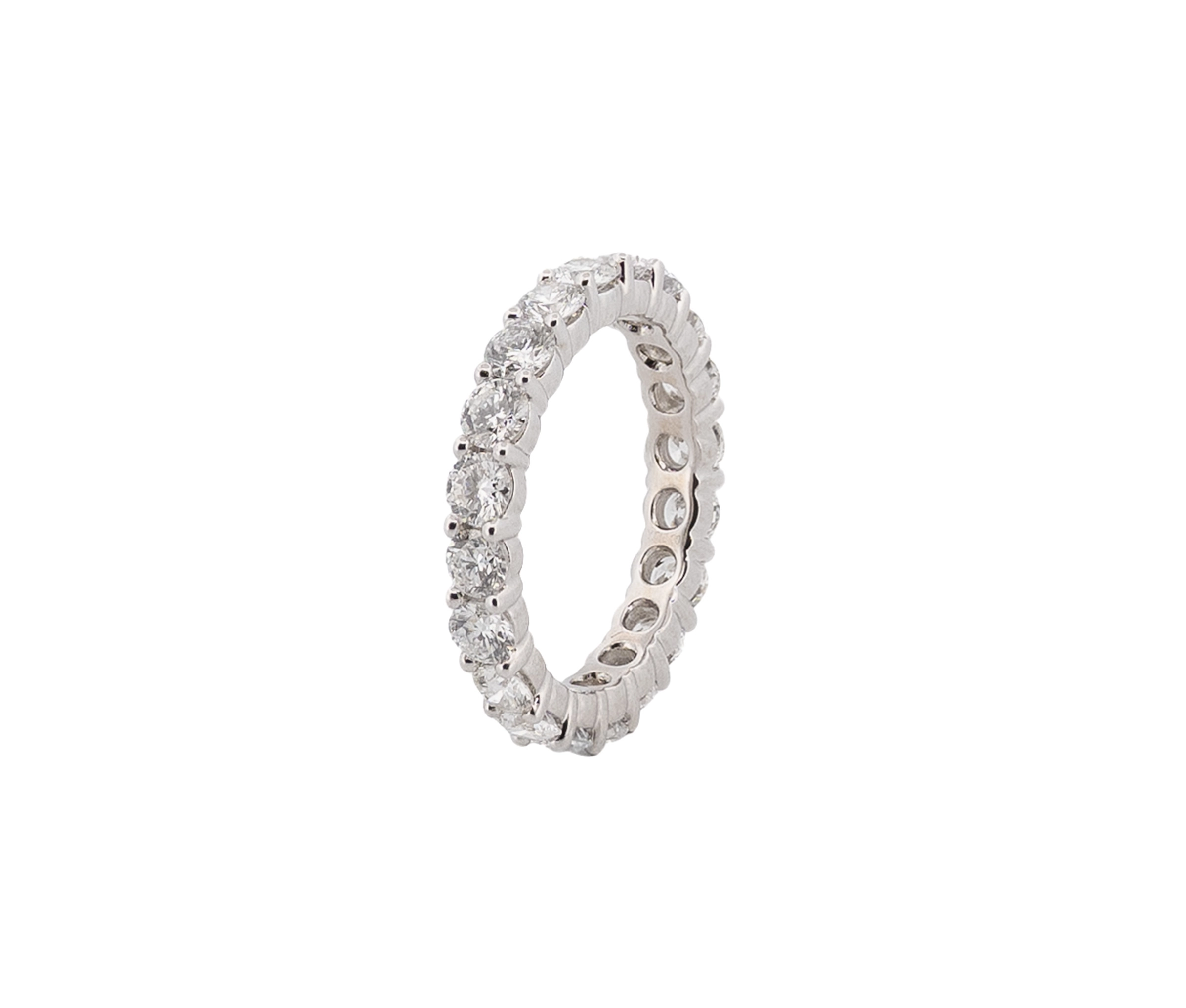 14KT White Gold 3.18 CTTW Lab Grown Diamond Eternity Band Ring - Image 3