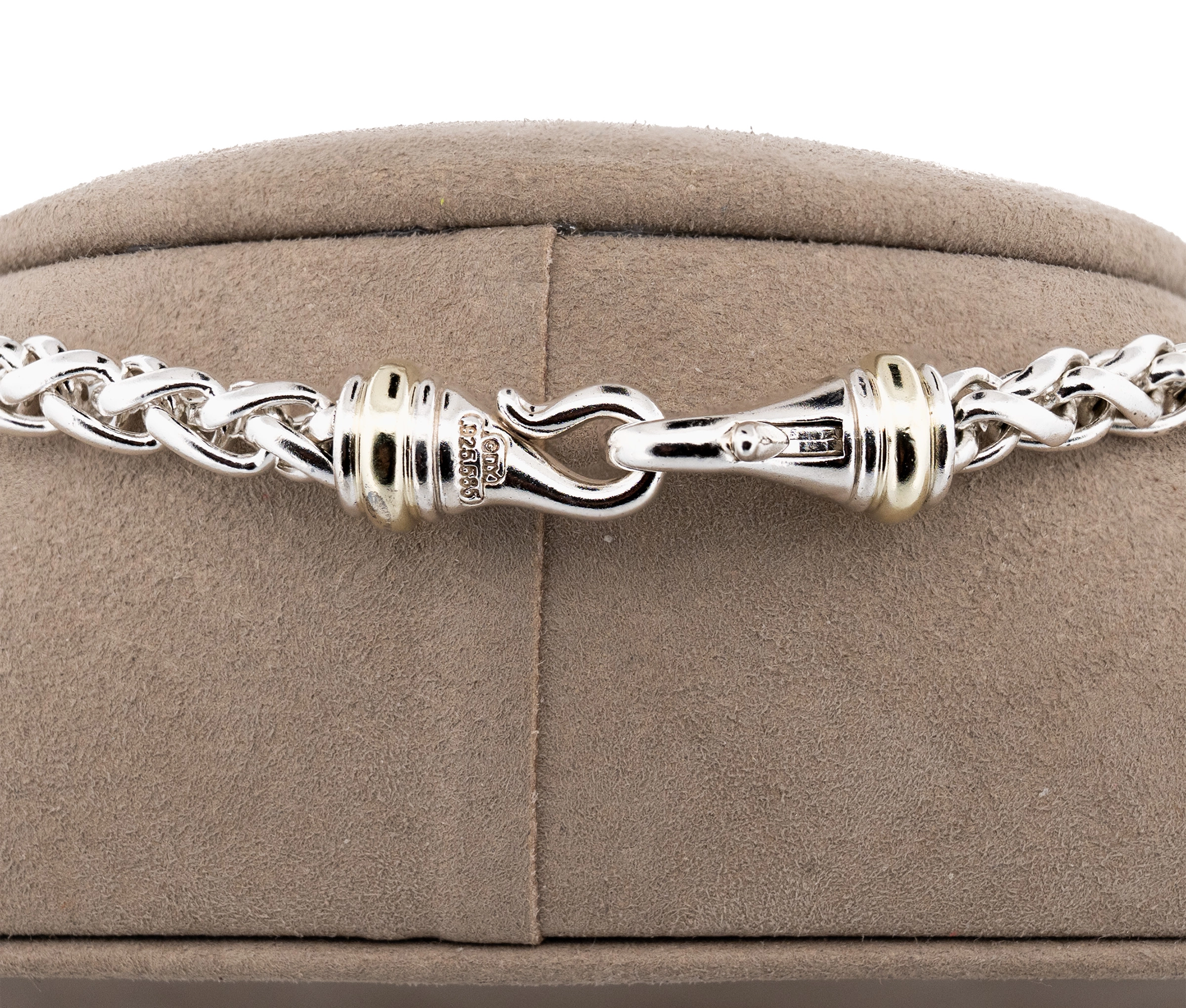 David Yurman Albion Onyx and Diamond Pendant on a 5.8 mm Sterling Wheat Chain - Image 5