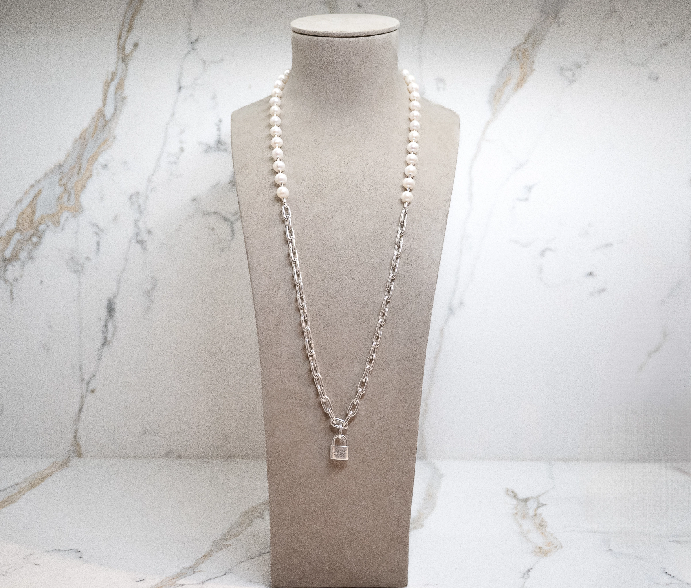 Tiffany and Co Tiffany HardWear Pearl Lock Necklace in Sterling Silver - Image 5