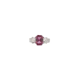 18K White Gold 2.26cttw. Natural Pink Sapphire and Diamond Ring