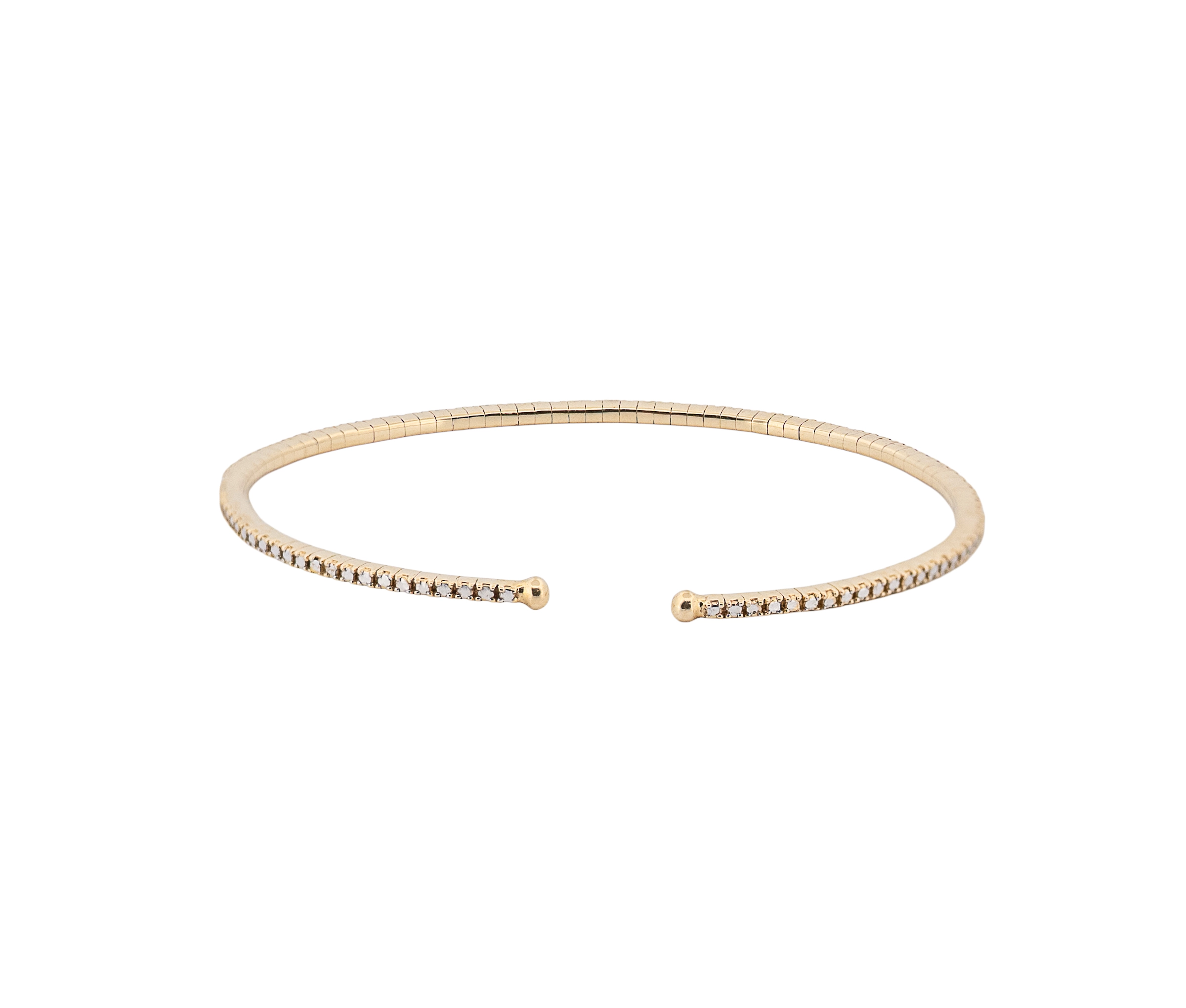 14K Yellow Gold Diamond Cuff Bracelet - Image 3