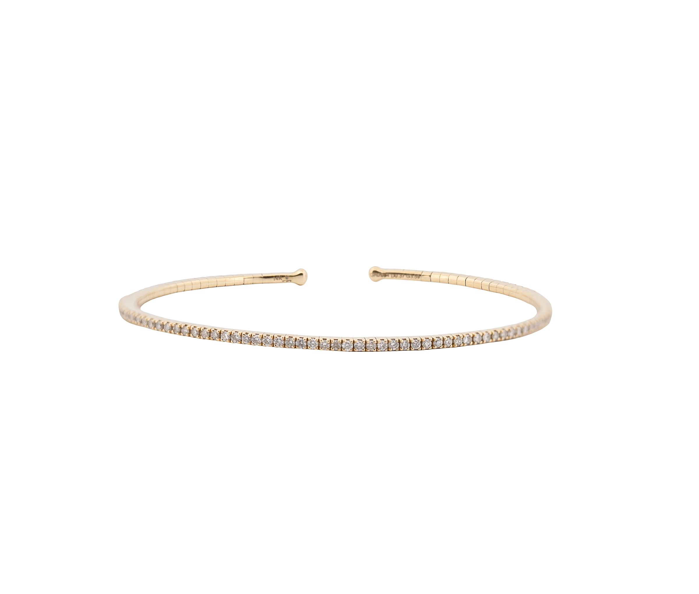 14K Yellow Gold Diamond Cuff Bracelet - Image 2
