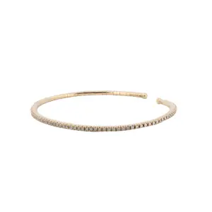 14K Yellow Gold Diamond Cuff Bracelet
