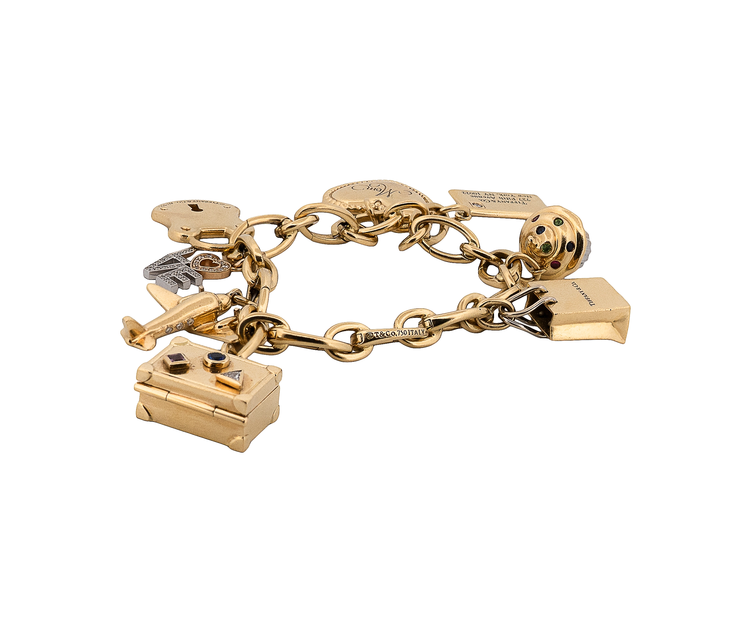 18K Tiffany & Co. Multi Charm Link Bracelet - Image 2