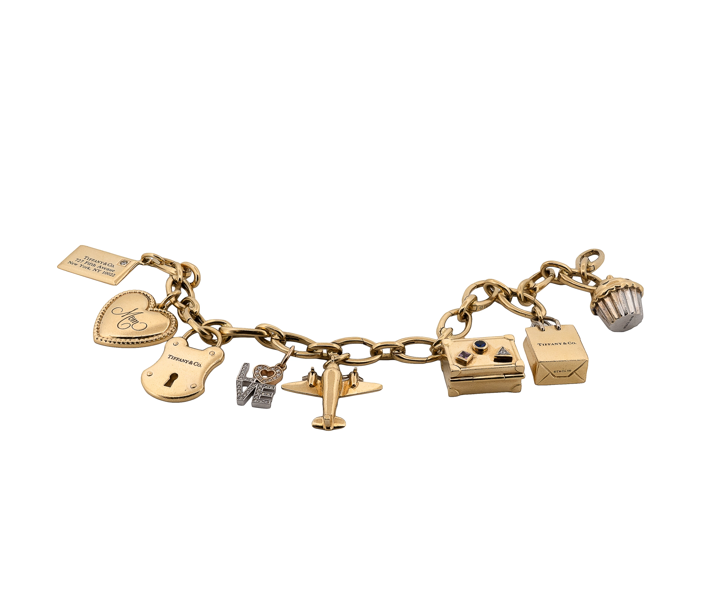 18K Tiffany & Co. Multi Charm Link Bracelet - Image 4