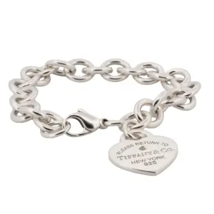 Tiffany & Co. Return to Tiffany Sterling Silver Heart Tag Bracelet w/ Diamond