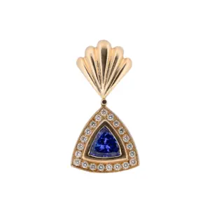 14KT Yellow Gold Tanzanite Diamond Pendant