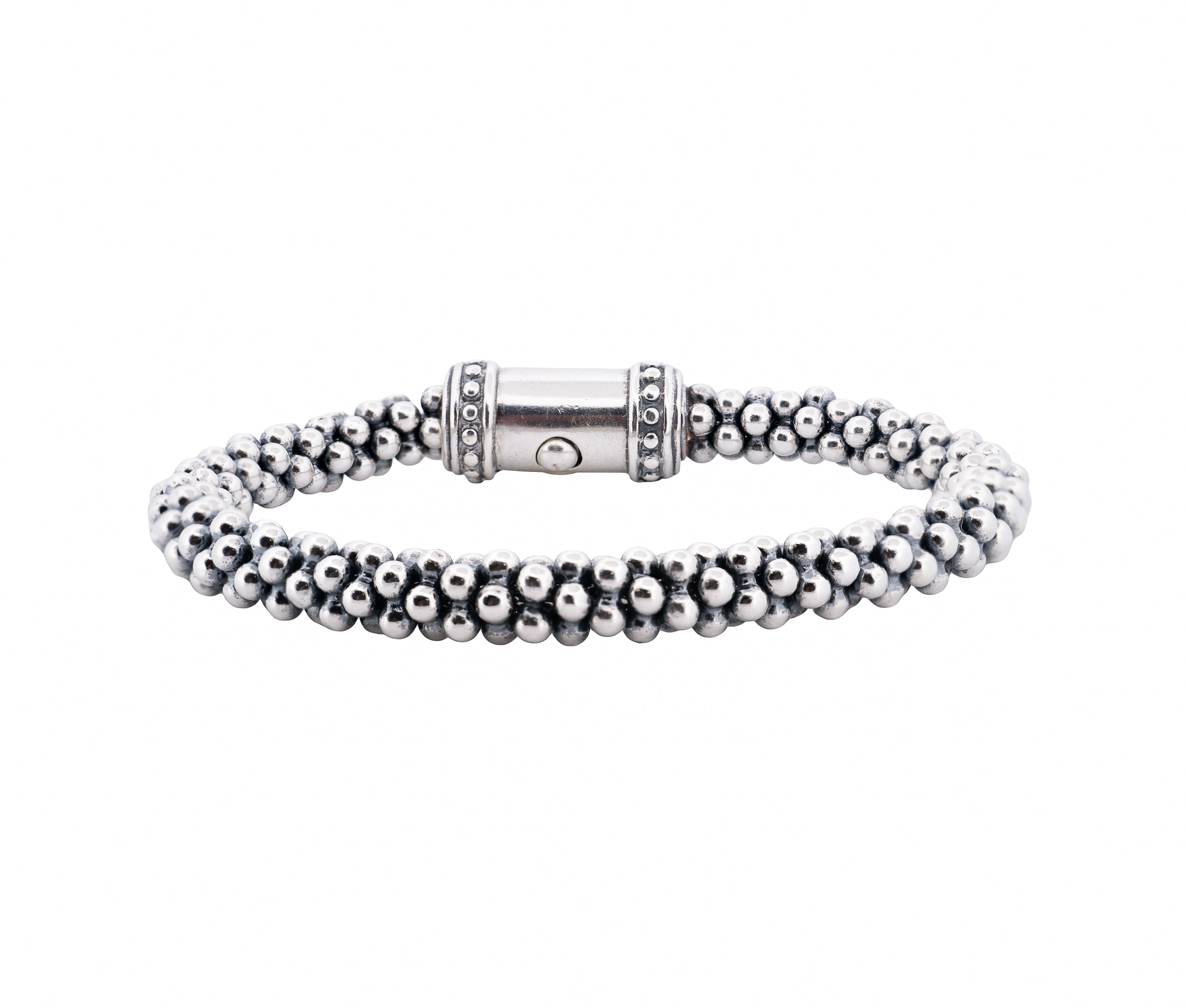 Lagos Caviar Sterling Silver and 18K Yellow Gold Signature Bracelet 7mm - Image 4